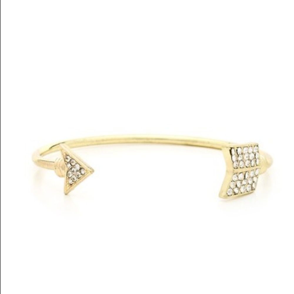 Gold tone Arrow Cuff with Sparkling Rhinestones